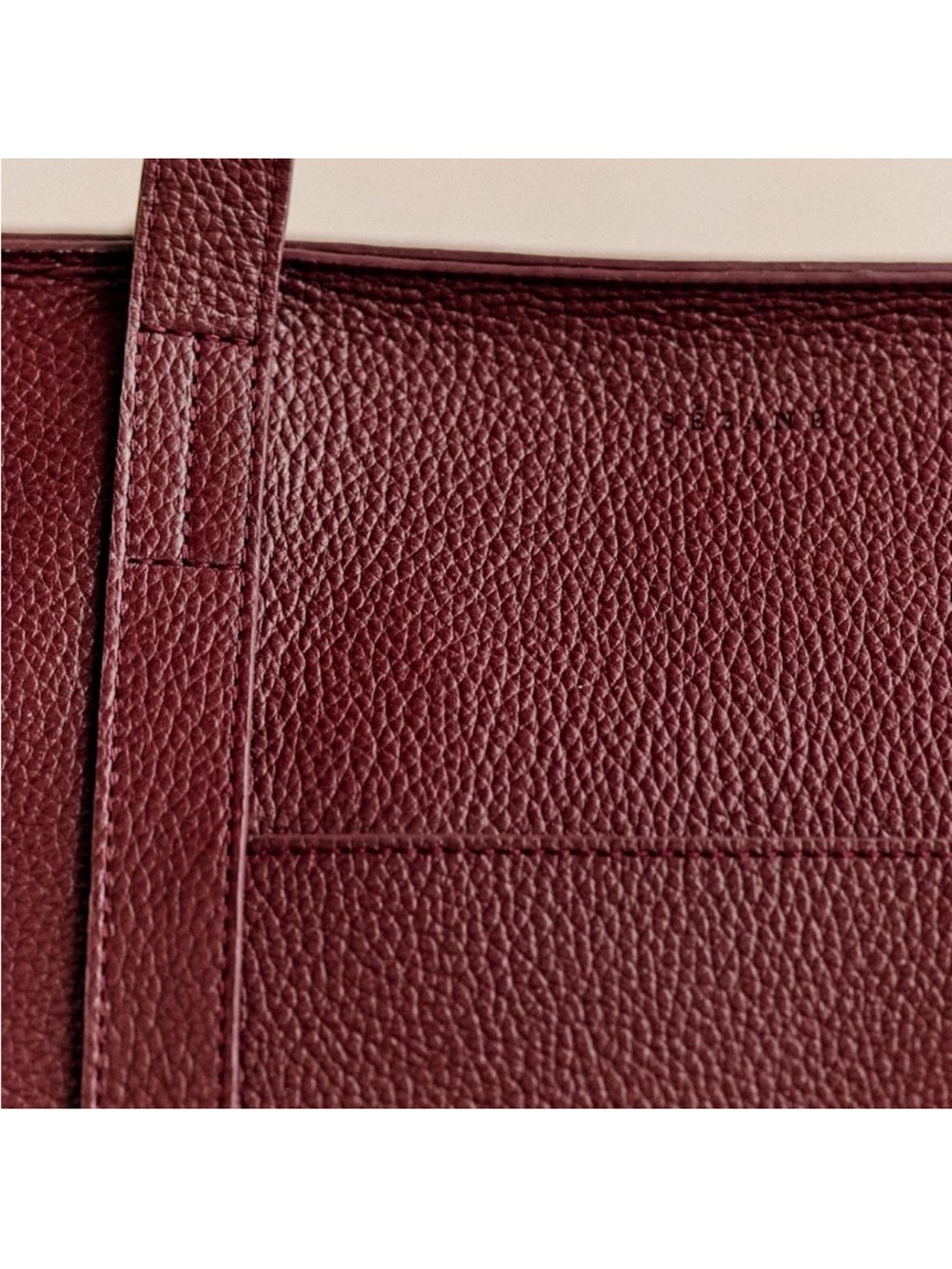 Sezane Gabin Bag - Burgundy Grained Leather - Picture 12 of 12